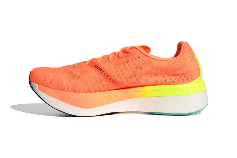 Adidas running Adios Pro adizero screaming orange colorway release information carbon fibre plate super shoe
