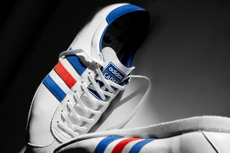 adidas with blue and red stripes