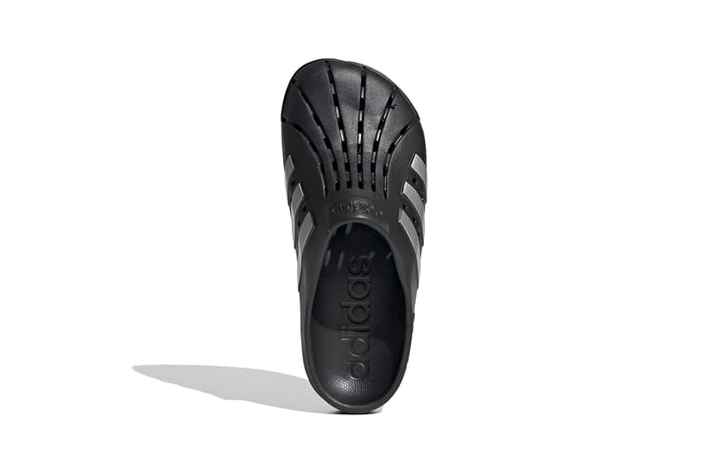 adidas Originals adilette Clogs Core Black Silver Metallic FY8969 Work From Home Indoor Footwear Pandemic Covid-19 Coronavirus WFH Shoes Slides Sandals Comfy Superstar Three Stripes EVA Footbed Slip-On Hype