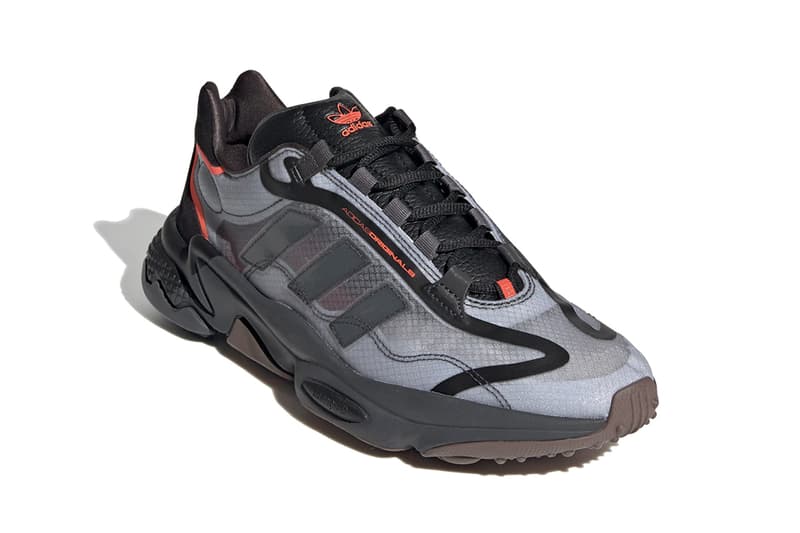 adidas originals ozweego 90s chunky midsole transluscent cyan solar red white black cloud gray uk footwear sneakers trainers running sock like