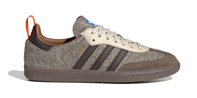 brown leather sambas