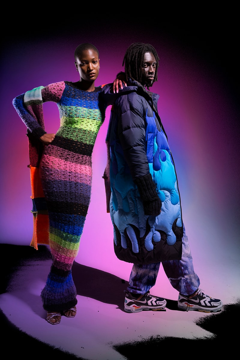 AGR Fall/Winter 2021 Collection British Emerging Designer Brand FW21 AW21 Alicia Robinson HTOWN London Mohair Unisex Clothes Sweaters Knitwear Jumpers Spray Painted Artists 