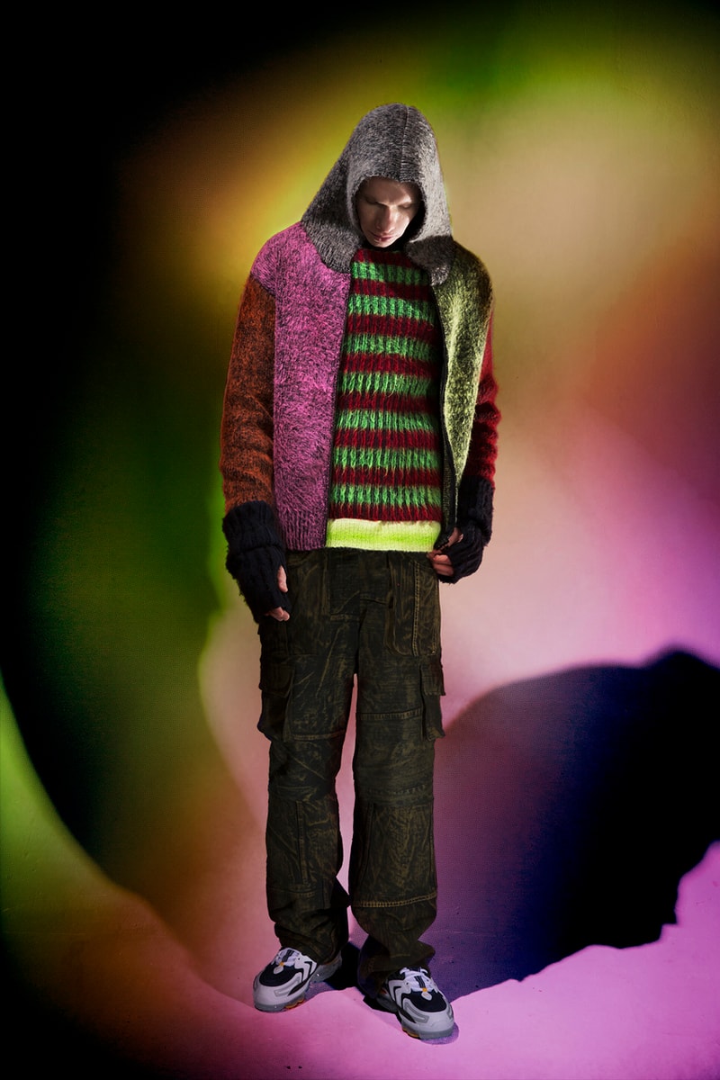 AGR Fall/Winter 2021 Collection British Emerging Designer Brand FW21 AW21 Alicia Robinson HTOWN London Mohair Unisex Clothes Sweaters Knitwear Jumpers Spray Painted Artists 