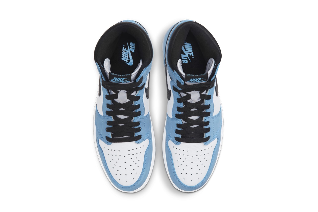 air michael jordan brand 1 university blue white black 555088 134 official release date info photos price store list buying guide
