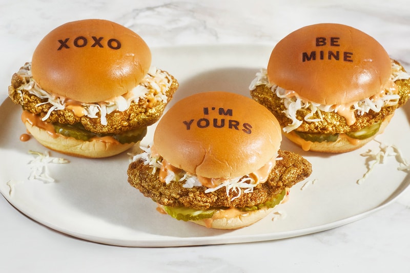 amex uber eats fuku rose gold meal valentines day spicky chicken sandwich knockout bubbly beverage dessert treat card custom love notes