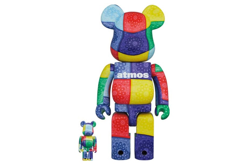 atmos medicom toy bandanna bearbrick multicolor black white purple blue red yellow green official release date info photos price store list buying guide