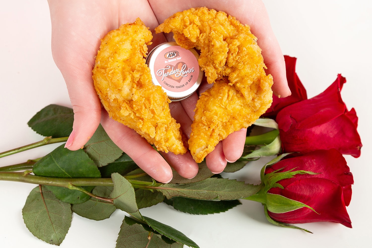 A&W Tender Lovin Valentines Day Fryer Oil Lip Balm Body Pillow Release Chicken Sandwich War 