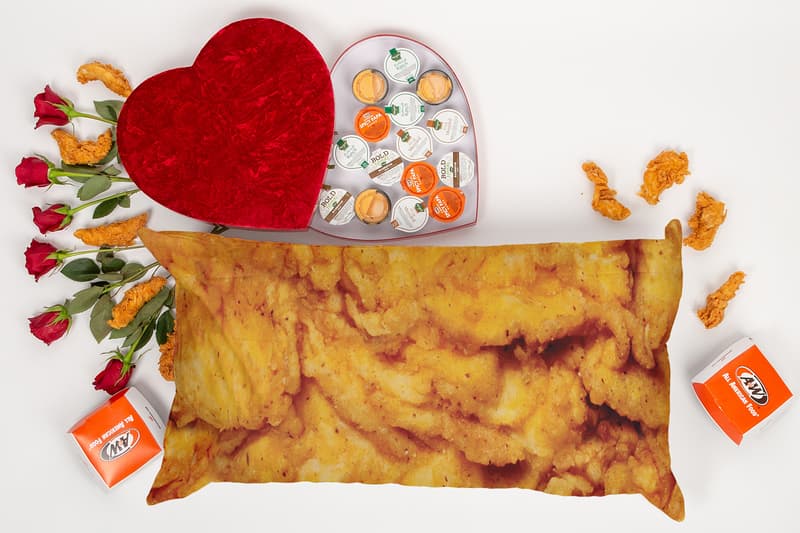 A&W Tender Lovin Valentines Day Fryer Oil Lip Balm Body Pillow Release Chicken Sandwich War