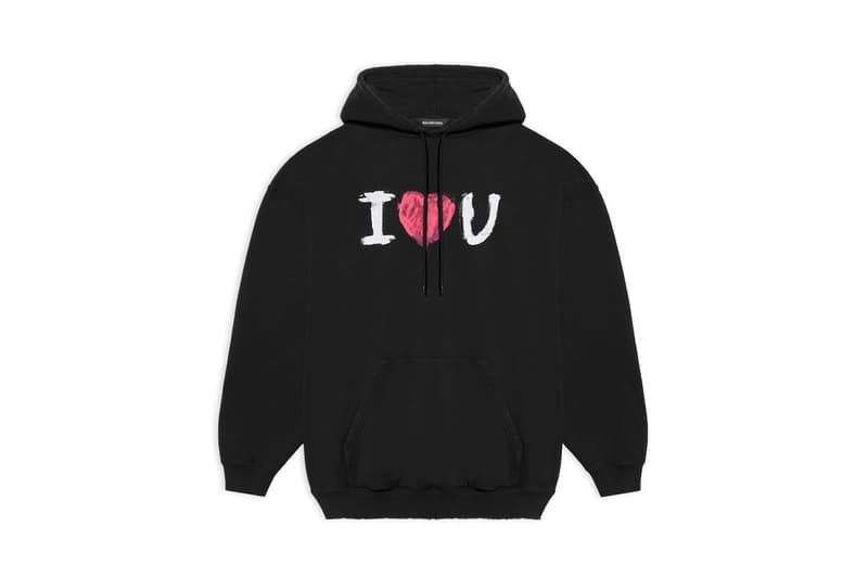 Balenciaga Valentine's Day "I Love You" Capsule Collection Demna Gvasalia Mens Womens Unisex Sweaters Hoodies T-Shirts Bags Neo Classic Hourglass Handbags Bracelets Keychains Charms Mini Coin Purse Love Hearts February 14 Gifts to get Her Gifts for Him Presents