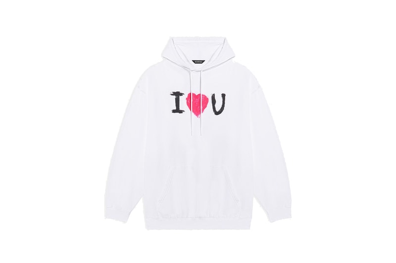 Balenciaga Valentine's Day "I Love You" Capsule Collection Demna Gvasalia Mens Womens Unisex Sweaters Hoodies T-Shirts Bags Neo Classic Hourglass Handbags Bracelets Keychains Charms Mini Coin Purse Love Hearts February 14 Gifts to get Her Gifts for Him Presents