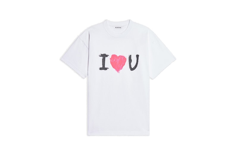 Balenciaga Valentine's Day "I Love You" Capsule Collection Demna Gvasalia Mens Womens Unisex Sweaters Hoodies T-Shirts Bags Neo Classic Hourglass Handbags Bracelets Keychains Charms Mini Coin Purse Love Hearts February 14 Gifts to get Her Gifts for Him Presents