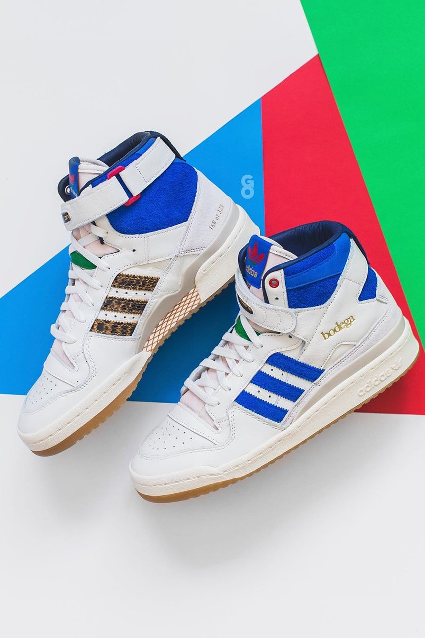 bodega adidas forum hi 84 friends and family limited 333 pairs colorway white blue red gum 