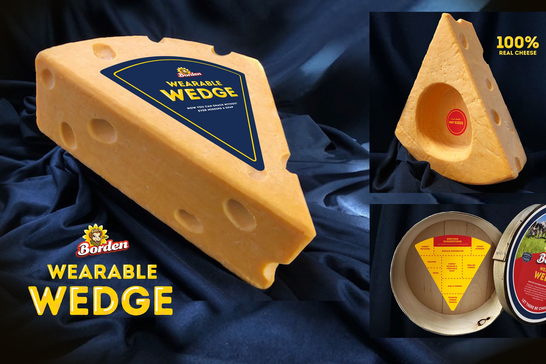 Borden Readies for Super Bowl LV With Wearable Cheddar Cheese Wedge 9lbs food dairy football NFL 