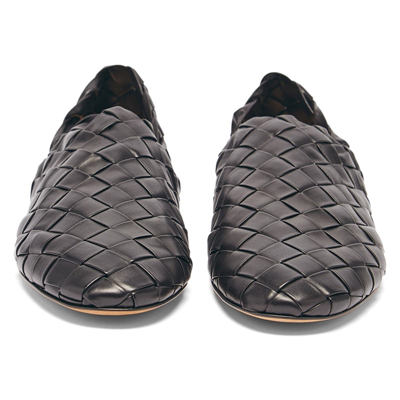 bottega veneta slipper loafer Intrecciato weave leather italy footwear fashion luxury padded black beige slip on sneaker formal casual
