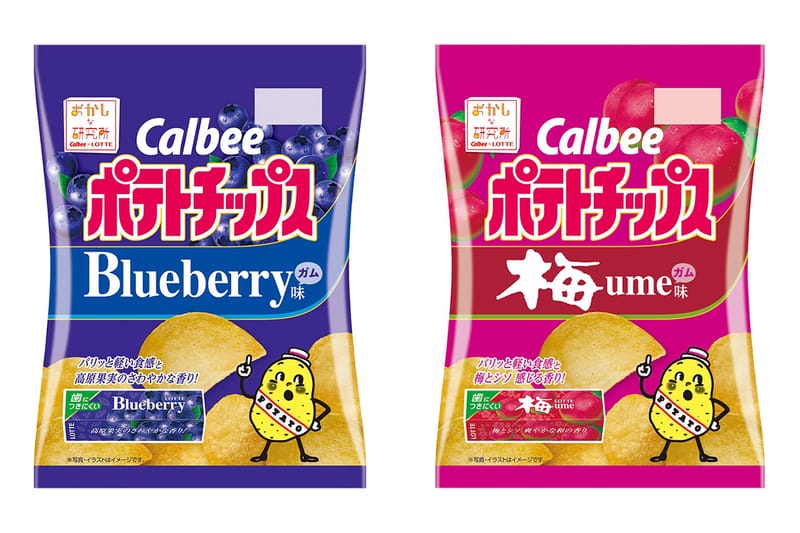 Would You Try Calbee x Lotte's Blueberry and Ume Gum-Flavored Potato Chips?