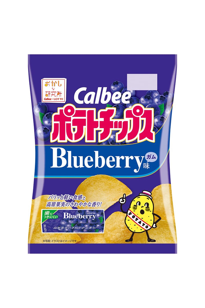 Calbee x Lotte Potato Chips Blueberry Gum Flavor Japanese Plum Ume 梅 Viral Food Trend Crisps Snacks Japan Food Eat Flavorings Taste Funny Research Institute Don Quijote APiTA Piago