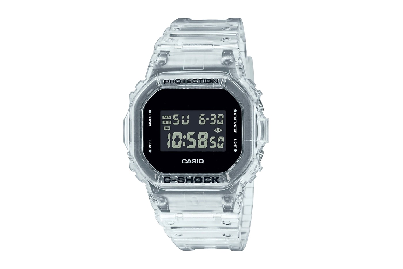 Casio G-Shock DW-5600 SKE-7JF Transparent Release watches skeleton series resin tough outdoors watch tech Japan Casio 