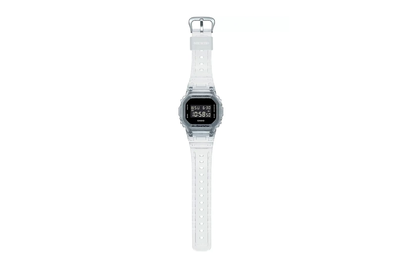 Часы Casio G-Shock DW-5600 SKE-7JF с прозрачным выпуском, серия скелетонов, прочные часы из смолы, прочные часы для улицы, технология, Япония Casio 