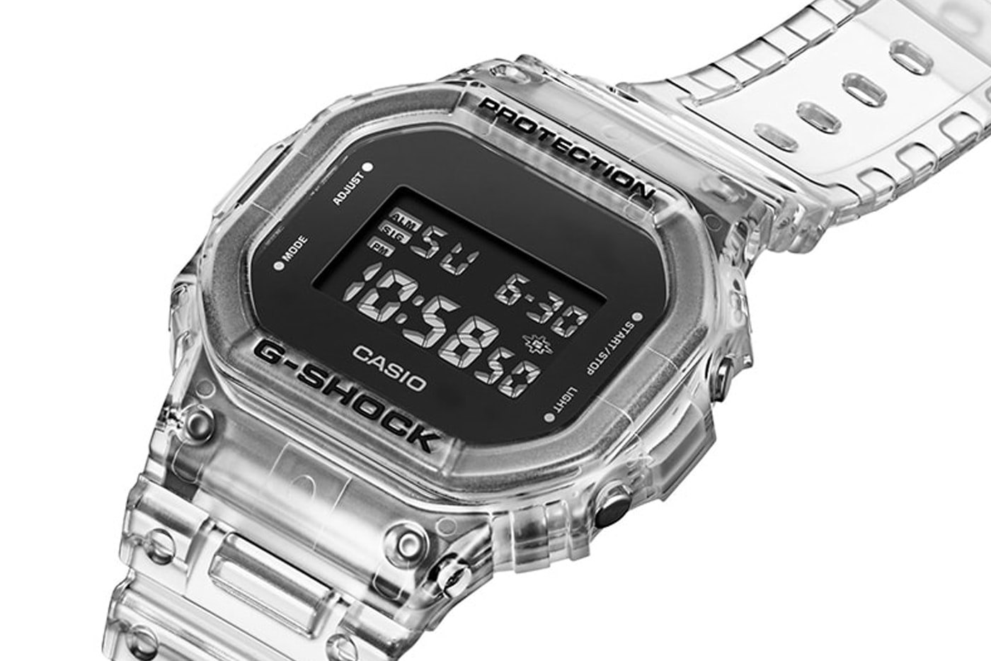 Часы Casio G-Shock DW-5600 SKE-7JF с прозрачным выпуском, серия скелетонов, прочные часы из смолы, прочные часы для улицы, технология, Япония Casio 