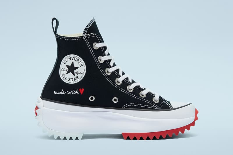 Converse Chuck Taylor All Star Run Star Hike Chuck 70 Valentine's Day Pack Release Information Drop Date February 14 Love Theme Hearts Shoes Footwear Sneakers White Black Red Embroidery Gifts for Him Present for Her Romance