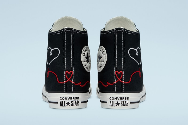 Converse Chuck Taylor All Star Run Star Hike Chuck 70 Valentine's Day Pack Release Information Drop Date February 14 Love Theme Hearts Shoes Footwear Sneakers White Black Red Embroidery Gifts for Him Present for Her Romance