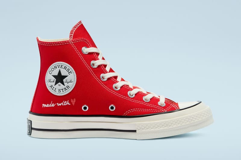 Converse Chuck Taylor All Star Run Star Hike Chuck 70 Valentine's Day Pack Release Information Drop Date February 14 Love Theme Hearts Shoes Footwear Sneakers White Black Red Embroidery Gifts for Him Present for Her Romance