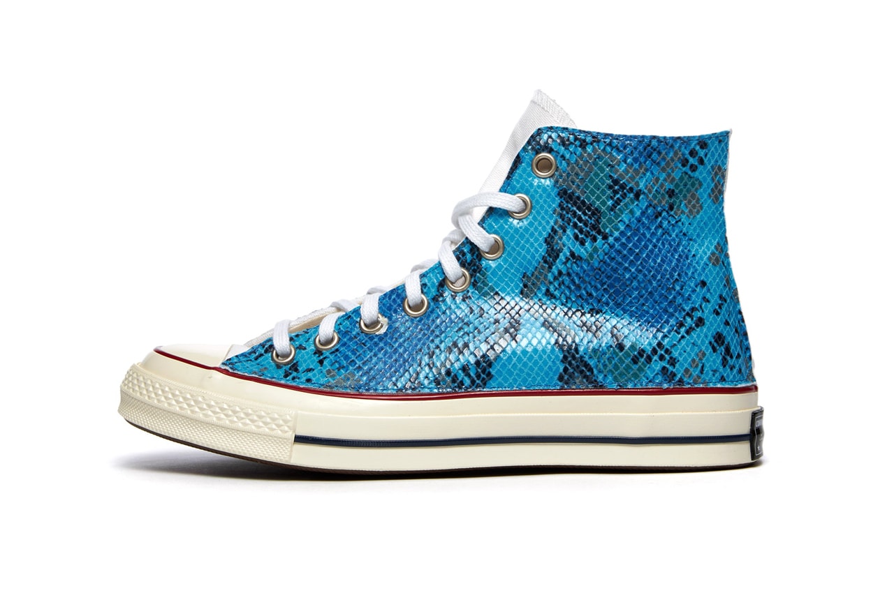 Converse Chuck 70 Hi "Enamel Blue/Print Python" Snakeskin Debossed Leather Luxury Sneaker Kicks Chucks OG Old School 171012C All Star 