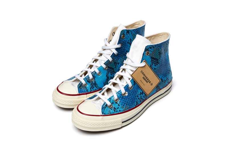 Converse Chuck 70 Hi "Enamel Blue/Print Python" Snakeskin Debossed Leather Luxury Sneaker Kicks Chucks OG Old School 171012C All Star 