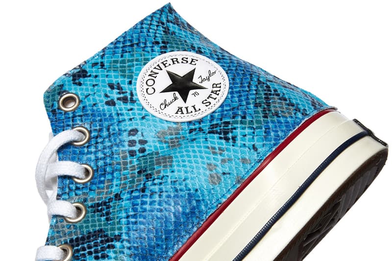 Converse Chuck 70 Hi "Enamel Blue/Print Python" Snakeskin Debossed Leather Luxury Sneaker Kicks Chucks OG Old School 171012C All Star