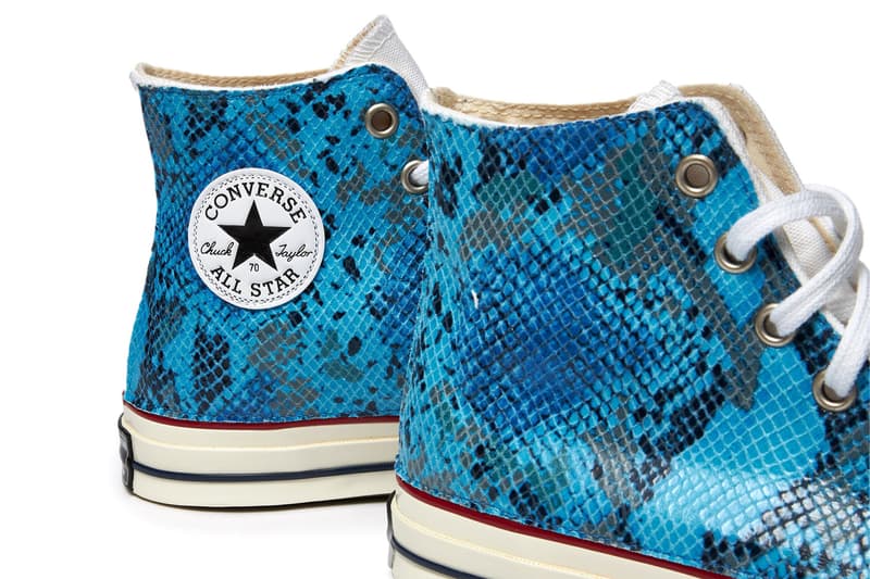 Converse Chuck 70 Hi "Enamel Blue/Print Python" Snakeskin Debossed Leather Luxury Sneaker Kicks Chucks OG Old School 171012C All Star