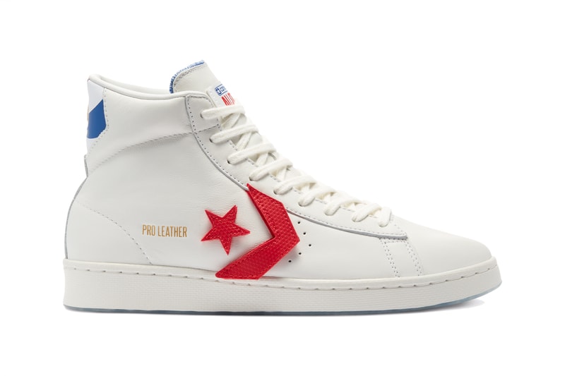 converse pro leather hi high birth of flight aba 45th anniversary final season julius dr j erving free throw line dunk vintage white university red blue 170240C official release date info photos price store list buying guide