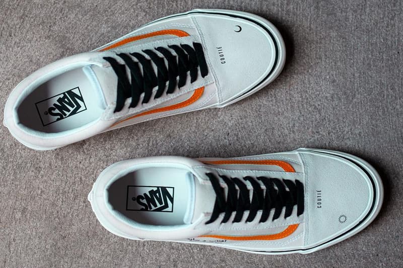 coutie custom vans old skool shadow and sun arabic text white black cream orange custom official release date info photos price store list buying guide