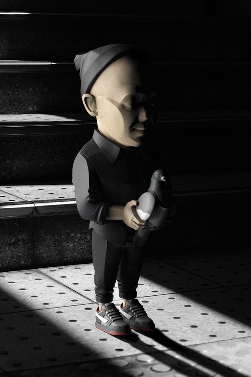 danil yad jeff staple pigeon vinyl figure toys accessories collectibles art artist digital sculpture mighty jaxx 8 inch tall mini small portrait info