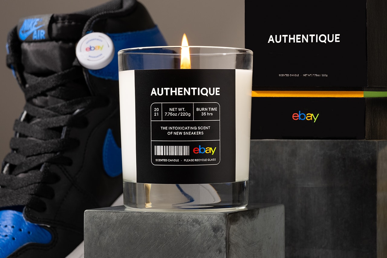 eBay Authentique New Sneaker Scented Candle February 14 Valentine's Day Drop Unboxing Smell Homeware Scents Design Footwear Shoes Clean Glue EVA Foam Pebbled Leather