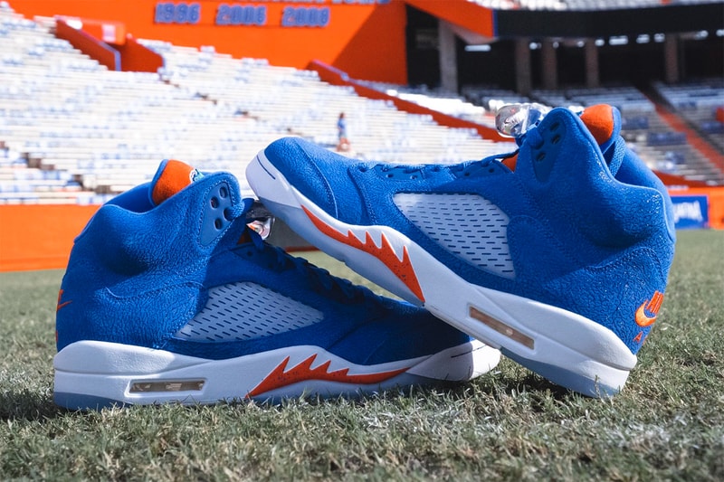 florida gators air jordan 5 blue orange elephant print release info store list buying guide sec dan mullen 