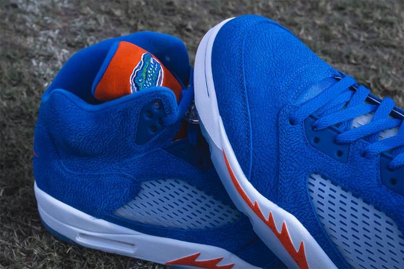 florida gators air jordan 5 blue orange elephant print release info store list buying guide sec dan mullen 