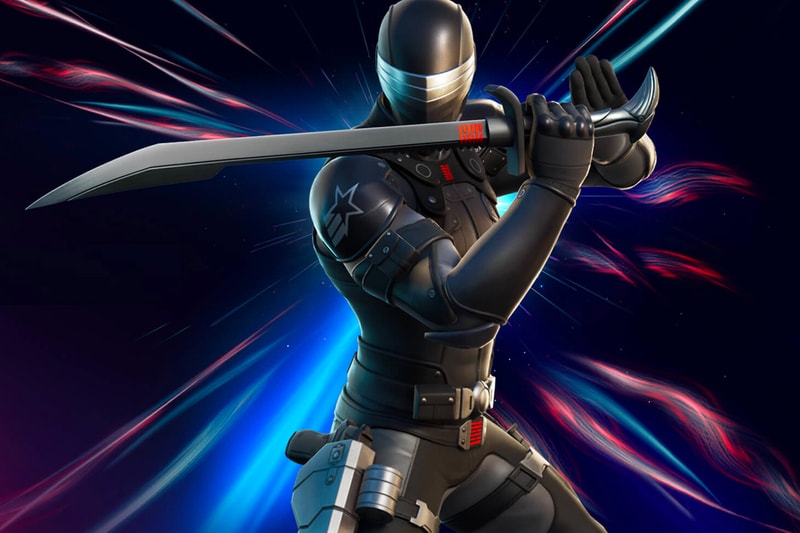 Fortnite GI Joe Snake Eyes Skin Action Figure Hasbro Toys Gaming Shop Character Ninja Hunter Arashikage clan katan pickaxe back bling battle epic games video game