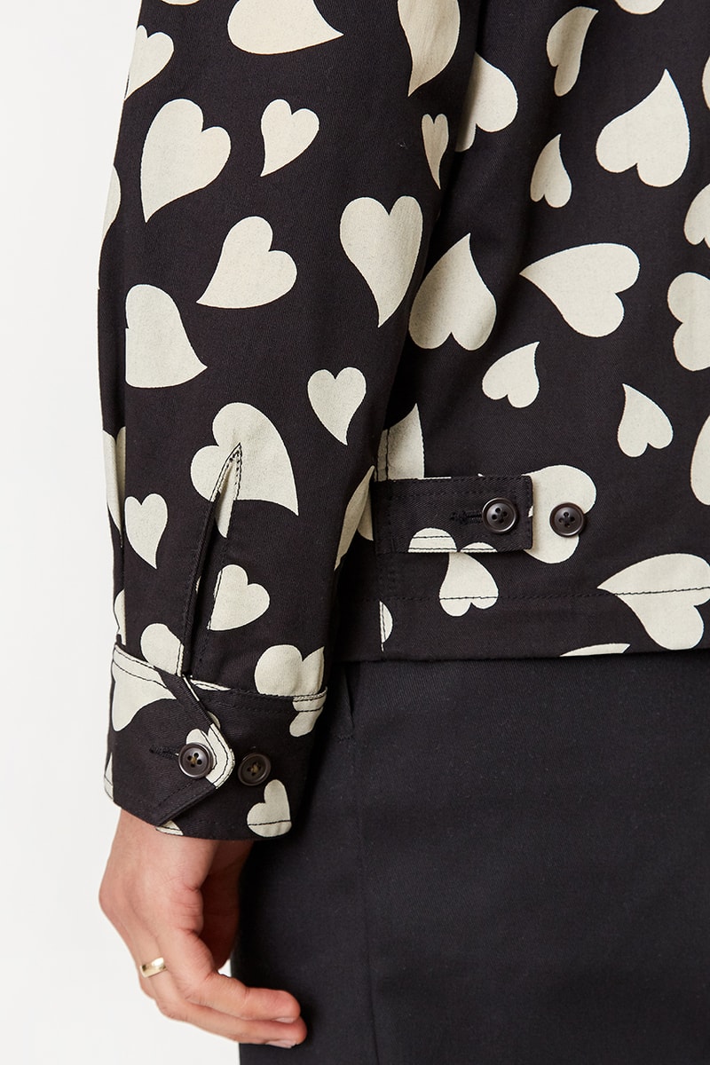 goodhood london universal works windcheater jacket release details black white ecru hearts