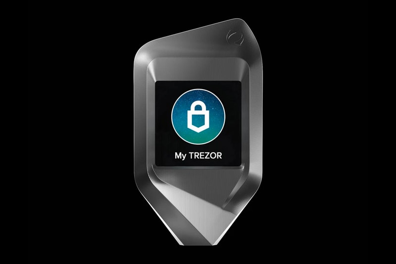 Gray CORAZON Trezor Cryptocurrency Hard Wallet Release Singapore design btc bitcoin cold storage touch screen tech Satoshilabs