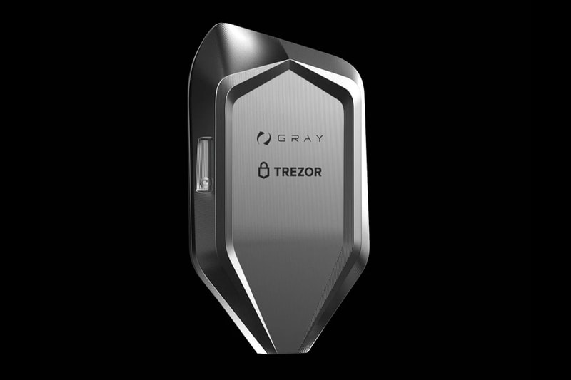 Gray CORAZON Trezor Cryptocurrency Hard Wallet Release Singapore design btc bitcoin cold storage touch screen tech Satoshilabs