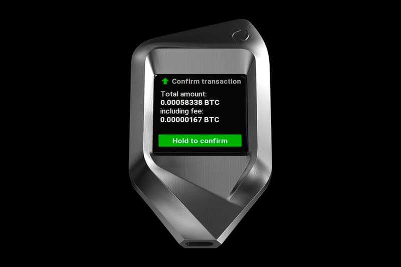 Gray CORAZON Trezor Cryptocurrency Hard Wallet Release Singapore design btc bitcoin cold storage touch screen tech Satoshilabs