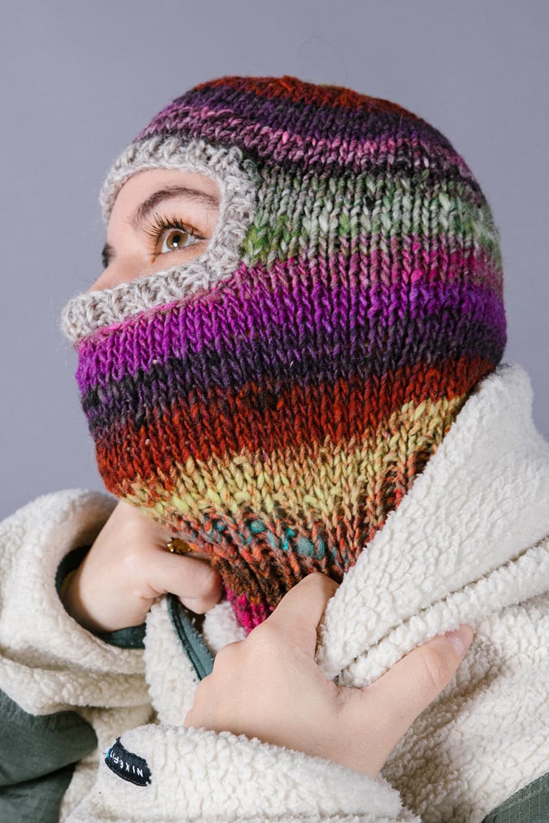 Greater Goods balaclava jaimus tailor hand knitted wool cold weather release informaton details