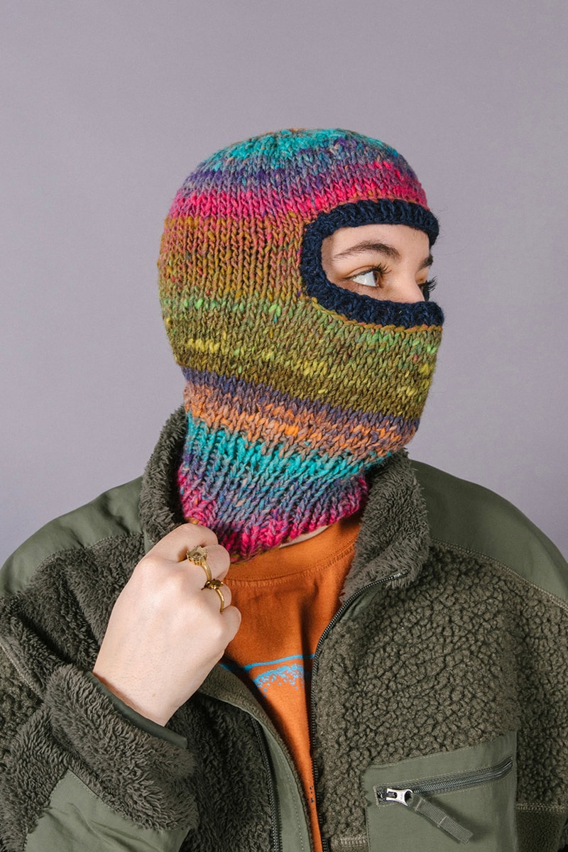 Greater Goods balaclava jaimus tailor hand knitted wool cold weather release informaton details