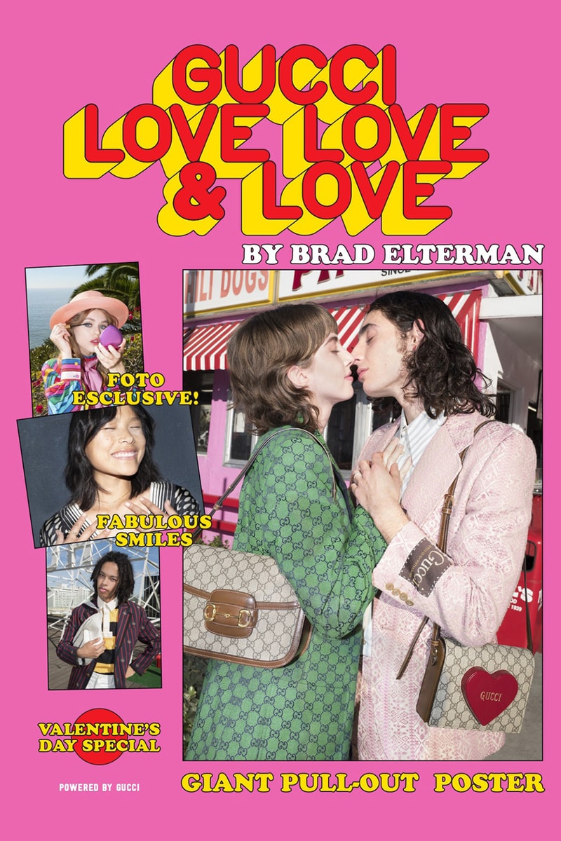 Gucci 'LOVE LOVE LOVE' Fanzine Valentines Day capsule collection bags lipstick makeup jewelry brad elterman