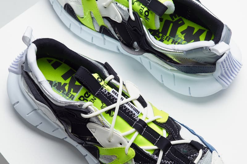 Helen Kirkum x Reebok Zig Kinetica II One Off 20 Unique Pairs East London Designer Design Studio Custom Footwear Brand Developer Rework UK 8 US 9 EU42 Handmade Artisinal