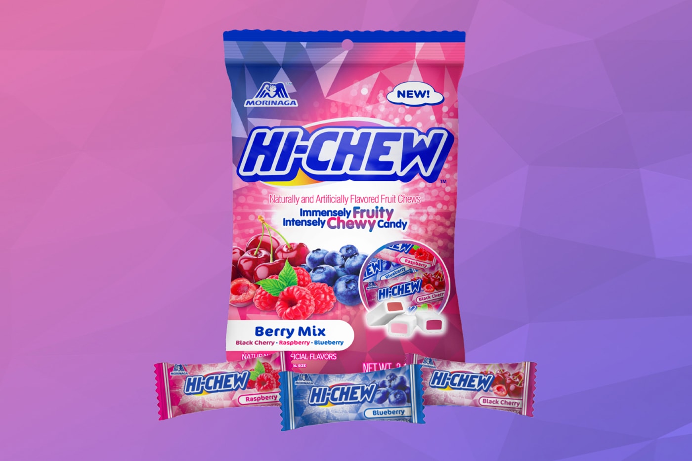 HI-CHEW Berry Mix Black Cherry Raspberry Blueberry release snacks candy Japan  Morinaga & Company 7-Eleven 