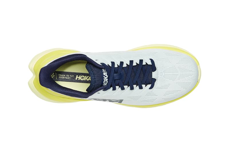 HOKA ONE ONE Mach 4 Sneaker Release Information long run support running trainers white and yellow