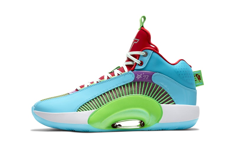 air michael jordan brand 35 jayson tatum women in power pe player edition dd3667 400 blue green red white purple official release date info photos price store list buying guide