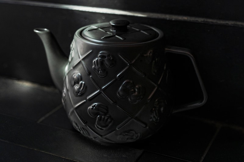 KAWS Black Ceramic XX Monogram Teapot Release AllRightsReserved DDTstore Brian Donnelly