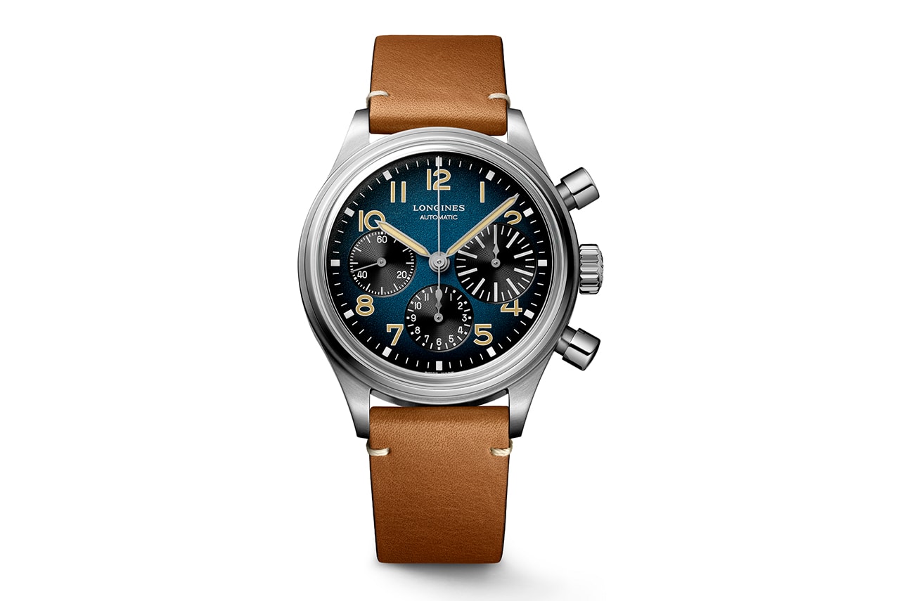 Longines Brings its 1930s Pilots Chronograph Into the 21st Century with Titanium Case and Blue Dial